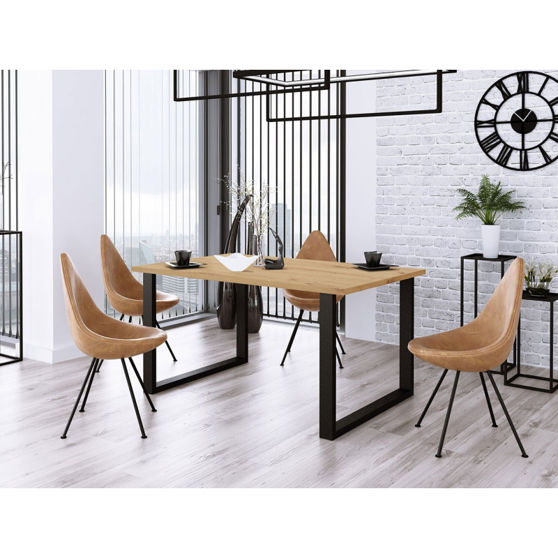 Obdĺžnikový jedálenský stôl IMPER 4 - dub artisan / čierny mat