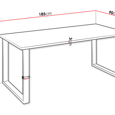 Obdĺžnikový jedálenský stôl IMPER 4 - dub artisan / čierny mat