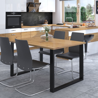 Obdĺžnikový jedálenský stôl IMPER 3 - dub artisan / čierny mat