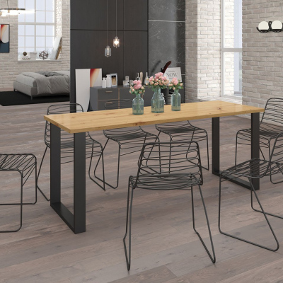Obdĺžnikový jedálenský stôl IMPER 2 - dub artisan / čierny mat