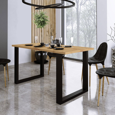 Obdĺžnikový jedálenský stôl IMPER 1 - dub artisan / čierny mat