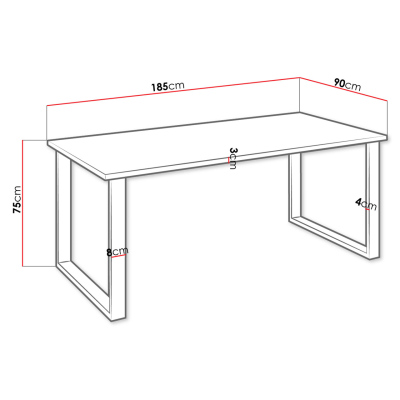 Obdĺžnikový jedálenský stôl IMPER 4 - biely / čierny mat