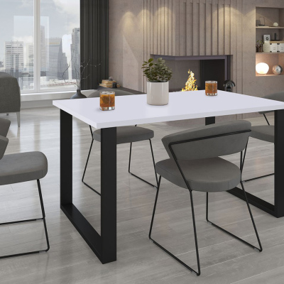 Obdĺžnikový jedálenský stôl IMPER 3 - biely / čierny mat