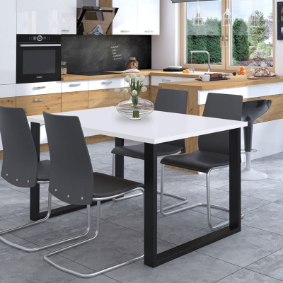 Obdĺžnikový jedálenský stôl IMPER 3 - biely / čierny mat