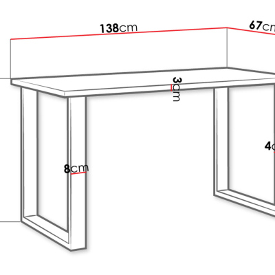 Obdĺžnikový jedálenský stôl IMPER 1 - biely / čierny mat