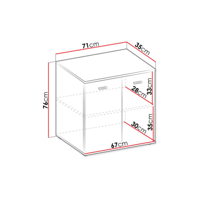 Komoda s dvierkami MICHALA - biela