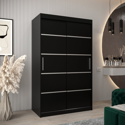 Šatníková skriňa ENNI - šírka 120 cm, čierna