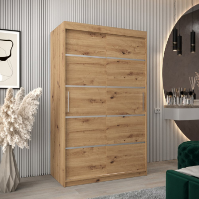 Šatníková skriňa ENNI - šírka 120 cm, dub artisan