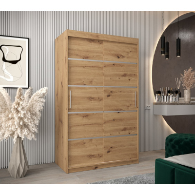 Šatníková skriňa ENNI - šírka 120 cm, dub artisan