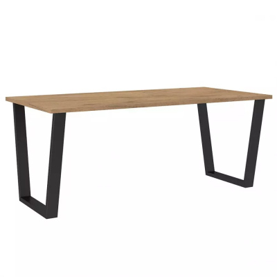 Jedálenský stôl CISAR 4 - dub lancelot / čierny mat