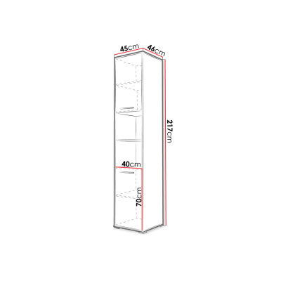 Vysoká skrinka CELENA 3 - šírka 45 cm, biela