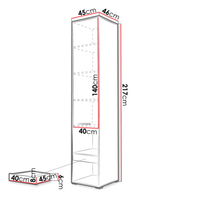 Vysoká skrinka CELENA 1 - šírka 45 cm, biela