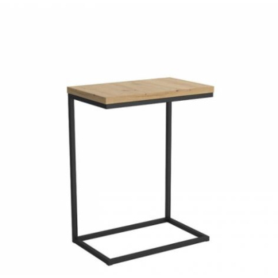 Odkladací stolík MONTIJO 1 - čierny / dub artisan