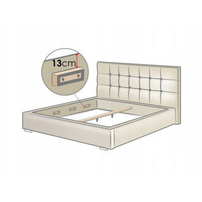 Jednolôžková posteľ s úložným priestorom a roštom 120x200 IVENDORF 2 - krémová