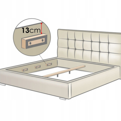 Manželská posteľ s úložným priestorom a roštom 140x200 IVENDORF 2 - béžová