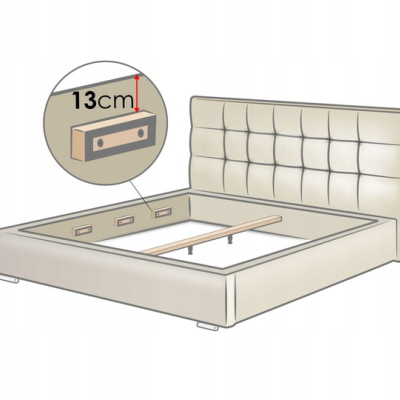 Manželská posteľ s úložným priestorom a roštom 140x200 IVENDORF 2 - krémová