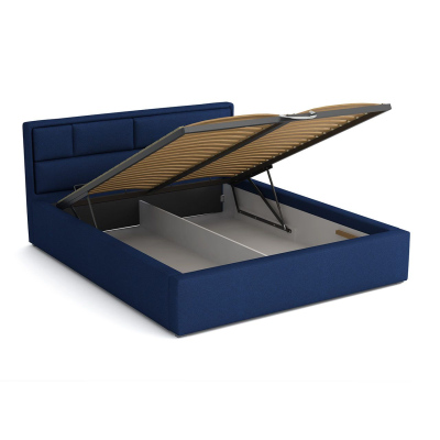 Manželská posteľ s úložným priestorom a roštom 200x200 IVENDORF 2 - modrá