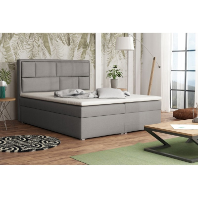 Boxspringová manželská posteľ s úložným priestorom 160x200 IVENDORF 1 - šedá 2 + topper ZDARMA
