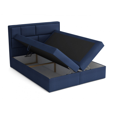 Boxspringová manželská posteľ s úložným priestorom 140x200 IVENDORF 1 - svetlá šedá + topper ZDARMA