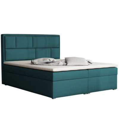 Boxspringová manželská posteľ s úložným priestorom 160x200 IVENDORF 1 - modrá + topper ZDARMA