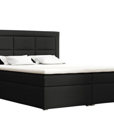Boxspringová manželská posteľ s úložným priestorom 140x200 PALIGEN 1 - šedá 1 + topper ZDARMA