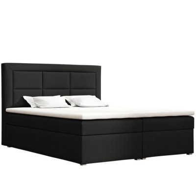 Boxspringová manželská posteľ s úložným priestorom 160x200 PALIGEN 1 - svetlá šedá + topper ZDARMA