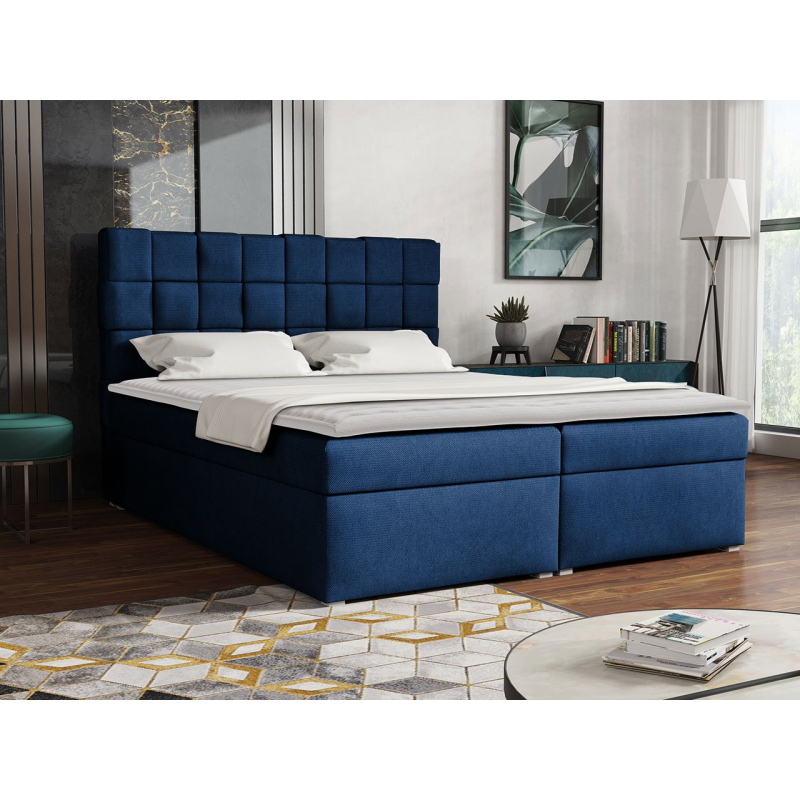Kontinentálna manželská posteľ 180x200 WARNOW 1 - modrá + topper ZDARMA