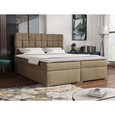 Kontinentálna manželská posteľ 160x200 WARNOW 1 - svetlá hnedá + topper ZDARMA