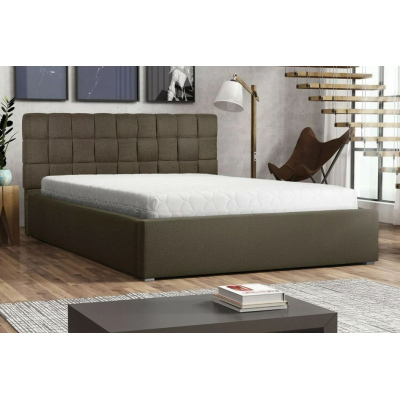 Čalúnená manželská posteľ s roštom 140x200 WARNOW 2 - hnedá