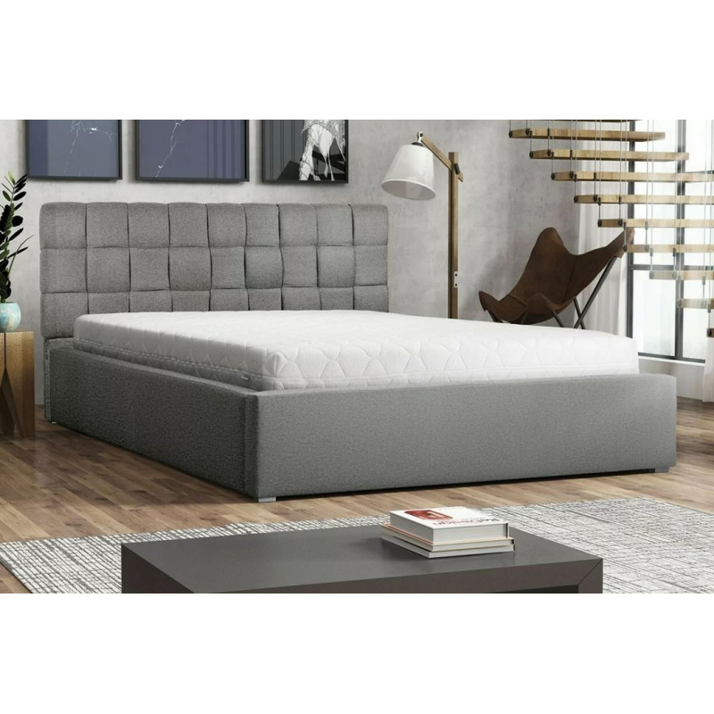 Čalúnená manželská posteľ s roštom 140x200 WARNOW 2 - svetlá šedá