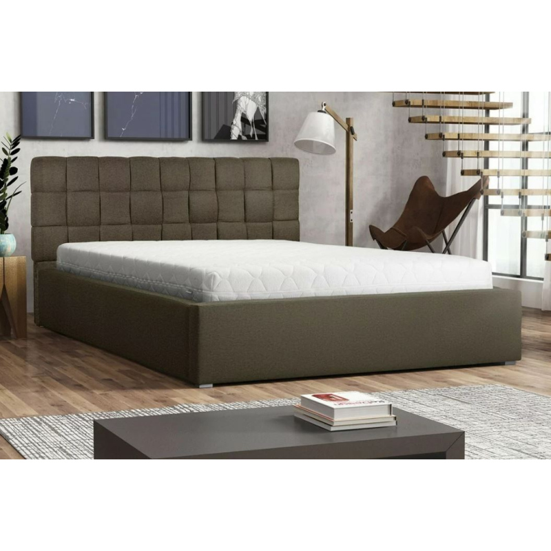 Čalúnená manželská posteľ s roštom 160x200 WARNOW 2 - hnedá