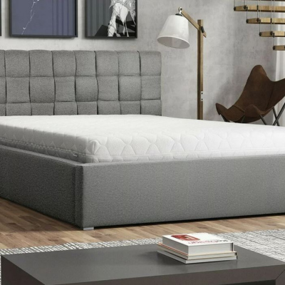 Čalúnená manželská posteľ s roštom 160x200 WARNOW 2 - svetlá šedá