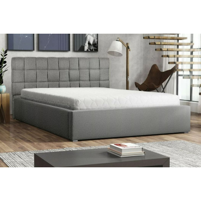 Čalúnená manželská posteľ s roštom 160x200 WARNOW 2 - svetlá šedá
