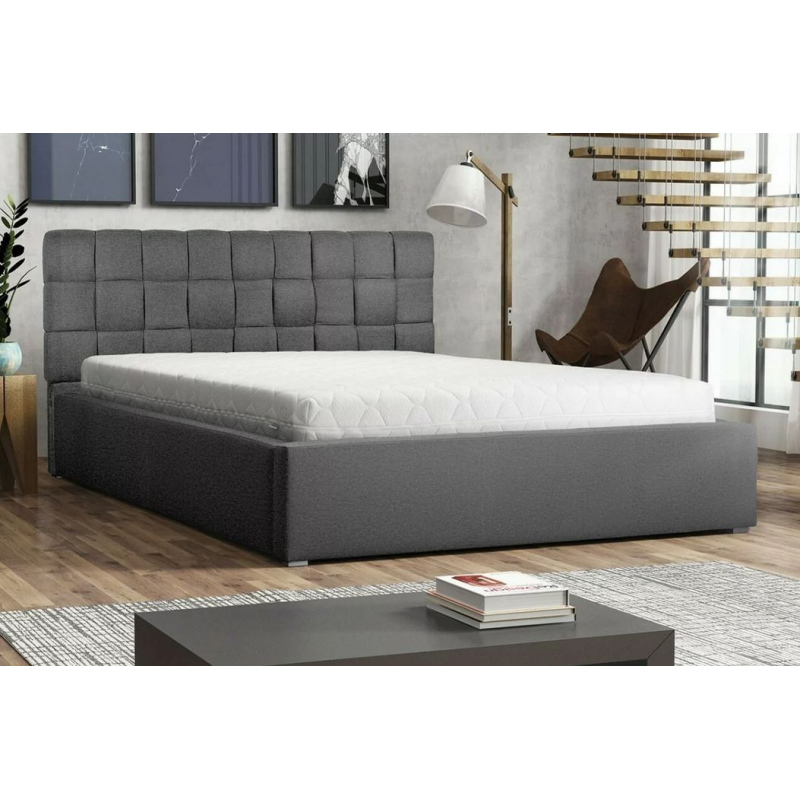 Čalúnená manželská posteľ s roštom 160x200 WARNOW 2 - tmavá šedá