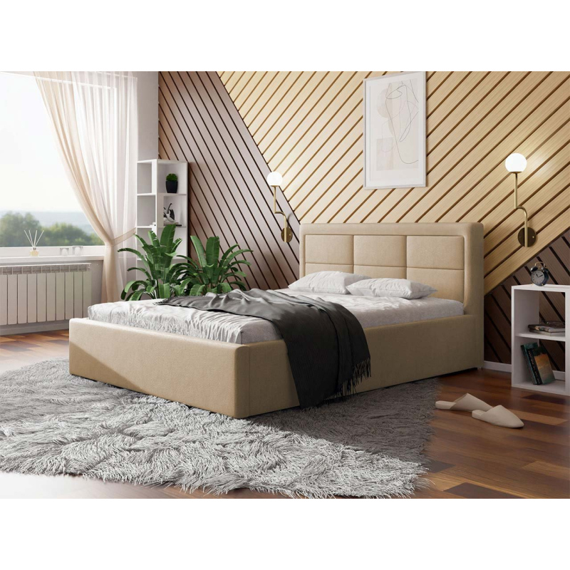Jednolôžková posteľ s roštom 120x200 PALIGEN 2 - béžová