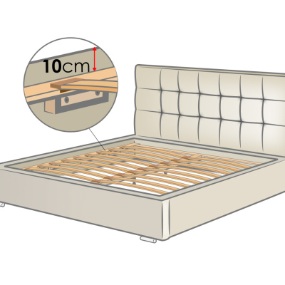 Manželská posteľ s roštom 140x200 PALIGEN 2 - krémová