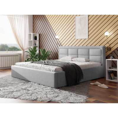 Manželská posteľ s roštom 180x200 PALIGEN 2 - svetlá šedá
