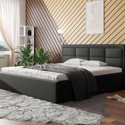 Manželská posteľ s úložným priestorom a roštom 180x200 PALIGEN 2 - šedá 1