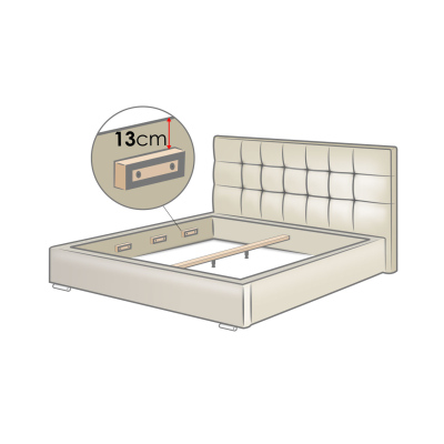 Manželská posteľ s úložným priestorom a roštom 200x200 PALIGEN 2 - svetlá šedá