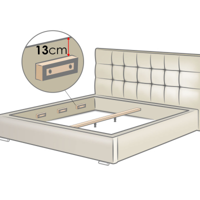 Manželská posteľ s úložným priestorom a roštom 200x200 PALIGEN 2 - krémová