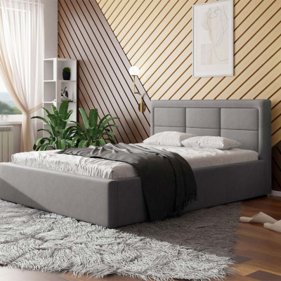 Manželská posteľ s úložným priestorom a roštom 140x200 PALIGEN 2 - šedá 2