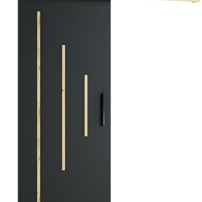 Posuvné dvere LORETA 11 - 90 cm, čierne / dub artisan