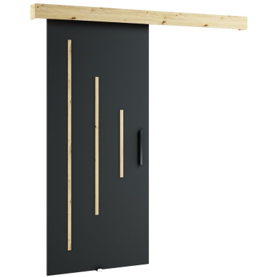 Posuvné dvere LORETA 11 - 90 cm, čierne / dub artisan