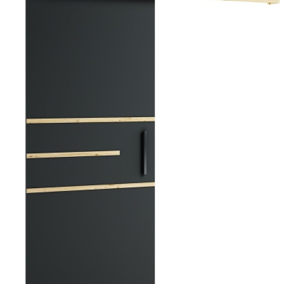 Posuvné dvere LORETA 9 - 90 cm, čierne / dub artisan