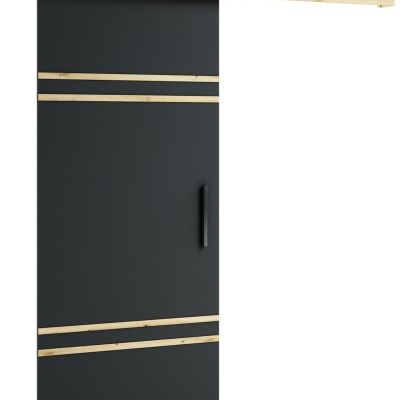 Posuvné dvere LORETA 8 - 90 cm, čierne / dub artisan