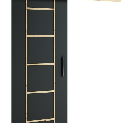 Posuvné dvere LORETA 6 - 90 cm, čierne / dub artisan