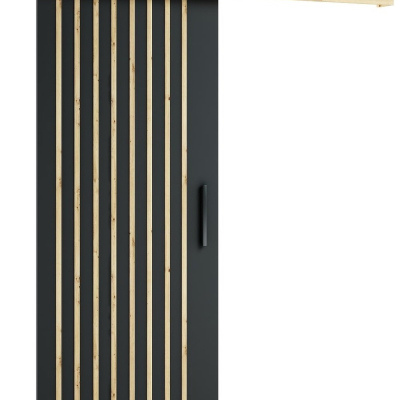 Posuvné dvere LORETA 3 - 90 cm, čierne / dub artisan