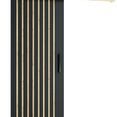 Posuvné dvere LORETA 3 - 90 cm, čierne / dub artisan