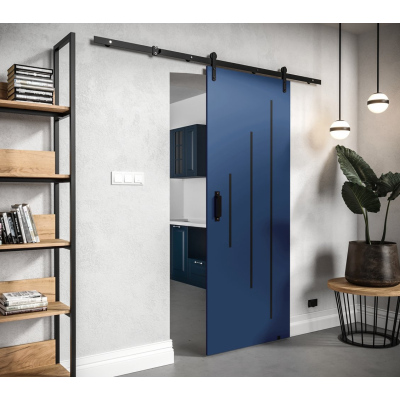Posuvné dvere s kovaním LEONTINA 4 - 90 cm, modré