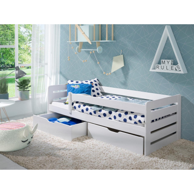 Detská posteľ so zábranou 90x200 COCHEM - biela